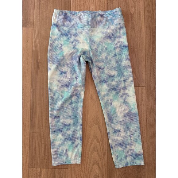 Athleta Girl Printed Cropped Leggings Size XL 88% Polyester 12% Lycra Spandex Mu - Picture 1 of 3